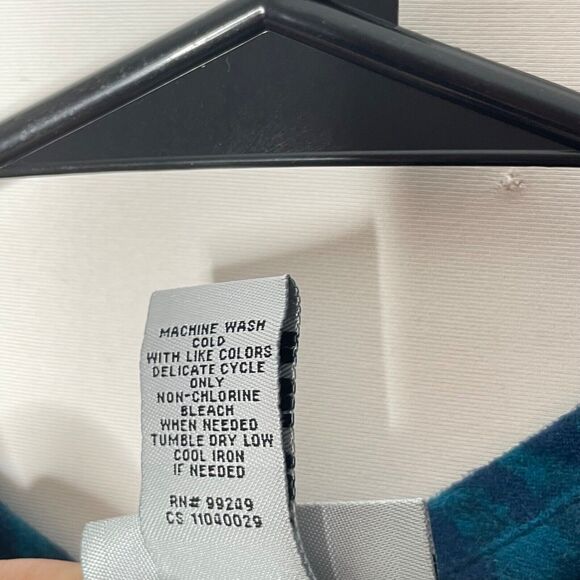 Catherines Womens 3XWP Blue Green Sueded Floral Print Button Up Artsy - Picture 3 of 6